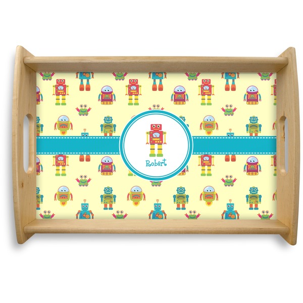 Custom Robot Natural Wooden Tray - Small (Personalized)