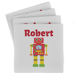 Robot Absorbent Stone Coasters - Set of 4 (Personalized)