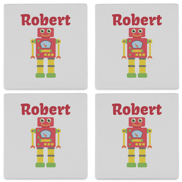 Robot Set of 4 Sandstone Coasters - See All 4 View