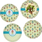 Robot Set of 4 Glass Lunch / Dinner Plate 10" (Personalized)