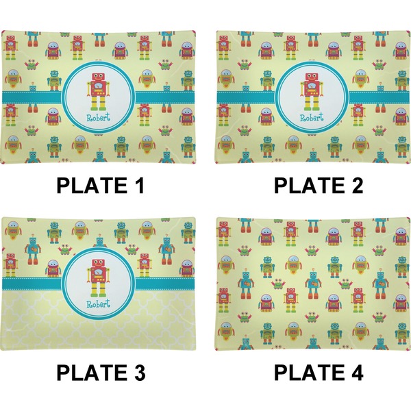 Robot Set of Rectangular Appetizer / Dessert Plates (Approval)