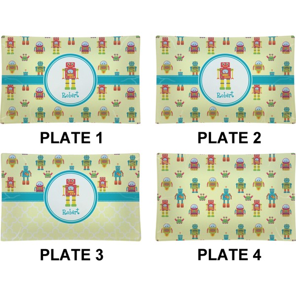 Robot Set of Rectangular Dinner Plates (Approval)