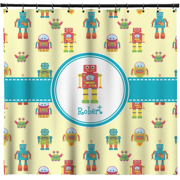 Custom Robot Shower Curtain - 71" x 74" (Personalized)
