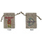 Robot Small Burlap Gift Bag - Front & Back (Personalized)
