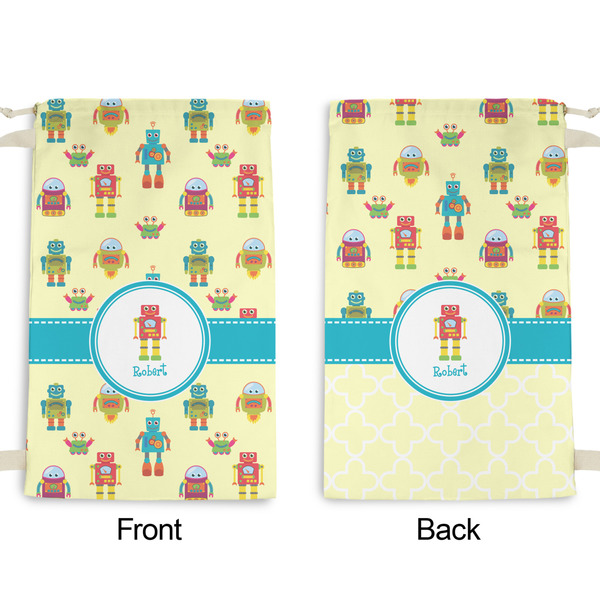 Robot Small Laundry Bag - Front & Back View