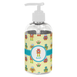 Robot Plastic Soap / Lotion Dispenser (8 oz - Small - White) (Personalized)