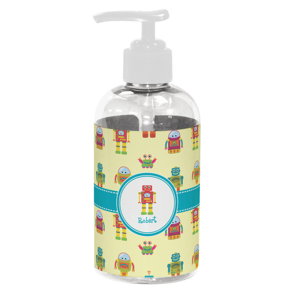Custom Robot Plastic Soap / Lotion Dispenser (8 oz - Small - White) (Personalized)