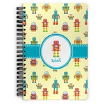 Robot Spiral Notebook - 7x10 w/ Name or Text