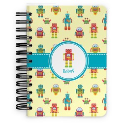 Robot Spiral Notebook - 5x7 w/ Name or Text