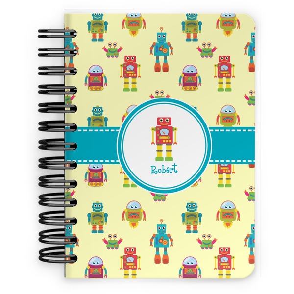 Custom Robot Spiral Notebook - 5x7 w/ Name or Text