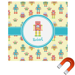 Robot Square Car Magnet - 6" (Personalized)