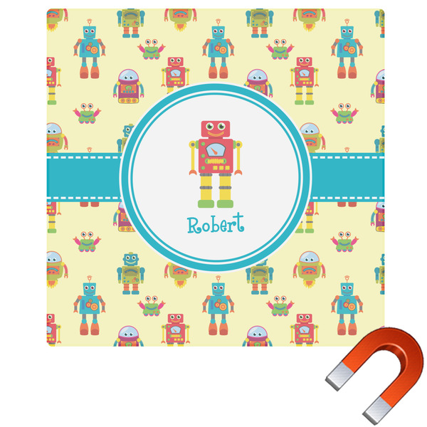 Custom Robot Square Car Magnet - 10" (Personalized)