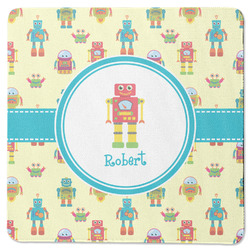 Robot Square Rubber Backed Coaster (Personalized)