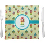 Robot Glass Square Lunch / Dinner Plate 9.5" (Personalized)