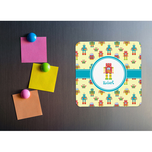 Robot Square Fridge Magnet - LIFESTYLE