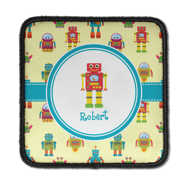 Custom Robot Iron On Square Patch w/ Name or Text