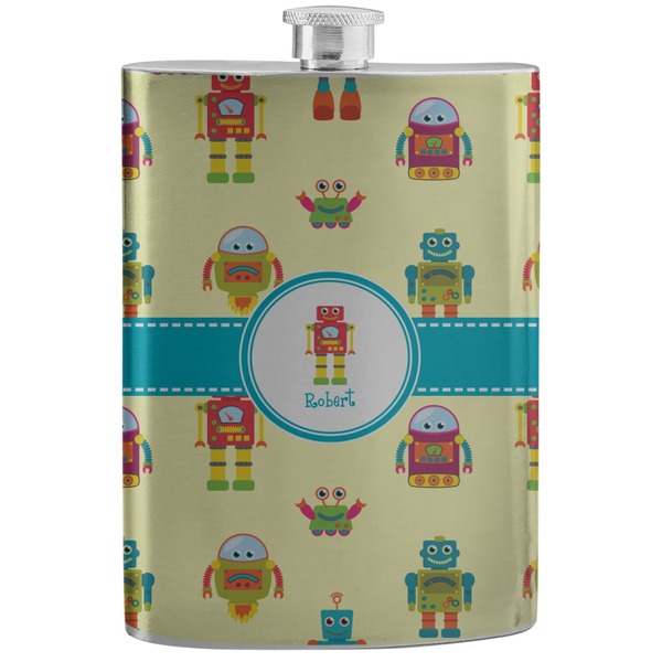 Custom Robot Stainless Steel Flask (Personalized)