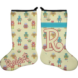 Robot Holiday Stocking - Double-Sided - Neoprene (Personalized)