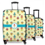 Robot 3 Piece Luggage Set - 20" Carry On, 24" Medium Checked, 28" Large Checked (Personalized)