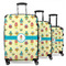 Robot 3 Piece Luggage Set - 20" Carry On, 24" Medium Checked, 28" Large Checked (Personalized)