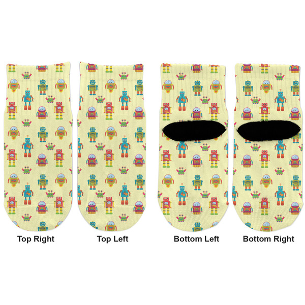 Robot Toddler Ankle Socks - Double Pair - Front and Back - Apvl