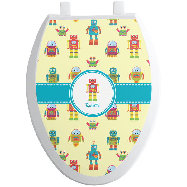Custom Robot Toilet Seat Decal - Elongated (Personalized)
