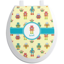 Robot Toilet Seat Decal - Round (Personalized)