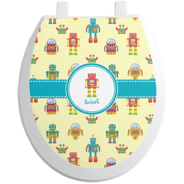 Custom Robot Toilet Seat Decal - Round (Personalized)