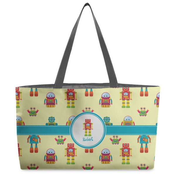 Custom Robot Beach Totes Bag - w/ Black Handles (Personalized)