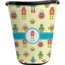 Robot Waste Basket - Single Sided (Black) (Personalized)