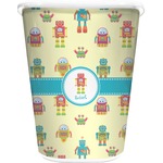 Robot Waste Basket - Double Sided (White) (Personalized)