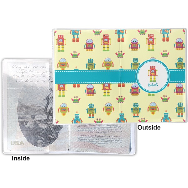 Robot Vinyl Passport Holder - Flat Front and Back