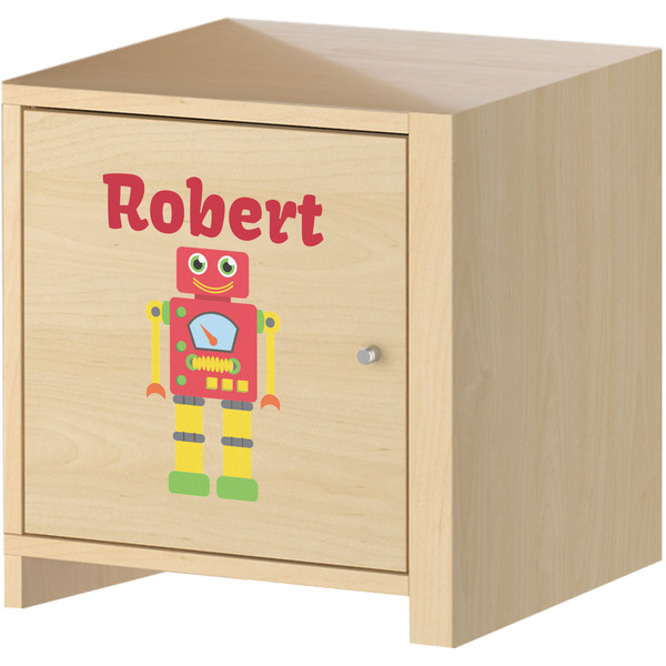 Robot Wall Graphic on Wooden Cabinet