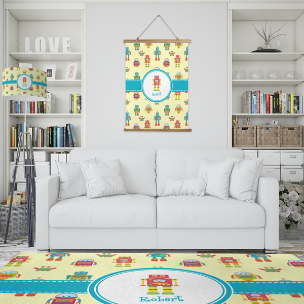 Robot Wall Hanging Tapestry - Portrait - IN CONTEXT