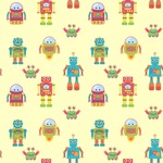 Robot Wallpaper & Surface Covering (Water Activated 24"x 24" Sample)