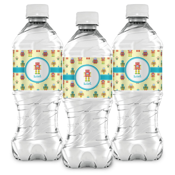 Robot Water Bottle Labels - Front View
