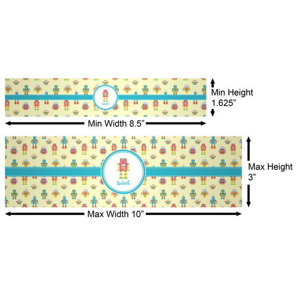 Robot Water Bottle Labels w/ Dimensions