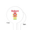 Robot White Plastic 4" Food Pick - Round - Single Sided - Front & Back