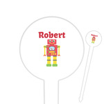 Robot Round Plastic Food Picks (Personalized)