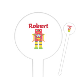 Robot Round Plastic Food Picks (Personalized)