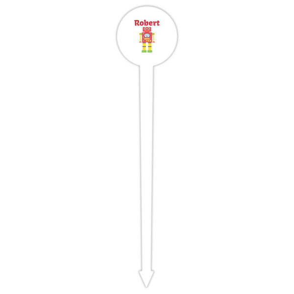 Robot White Plastic 6" Food Pick - Round - Single Pick