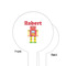Robot White Plastic 6" Food Pick - Round - Single Sided - Front & Back