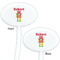 Robot White Plastic 7" Stir Stick - Double Sided - Oval - Front & Back