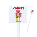 Robot Square Plastic Stir Sticks (Personalized)
