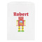Robot White Treat Bag - Front View