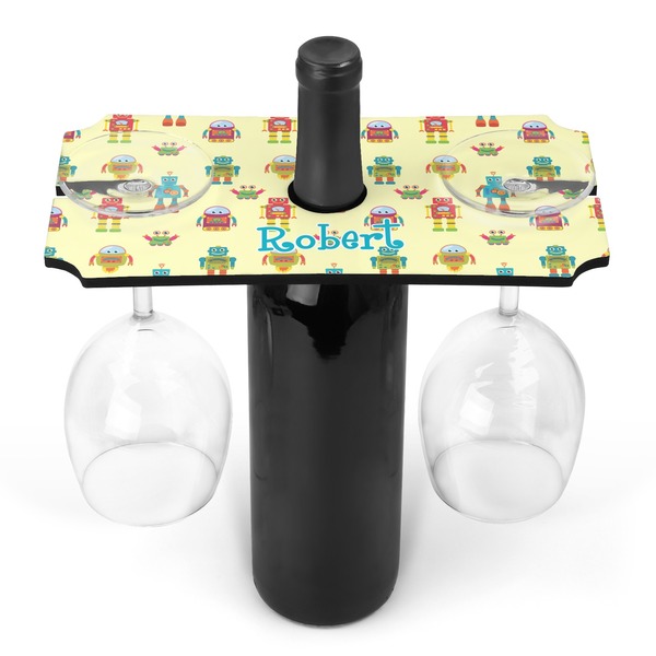 Custom Robot Wine Bottle & Glass Holder (Personalized)