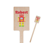 Robot 6.25" Rectangle Wooden Stir Sticks - Double Sided (Personalized)