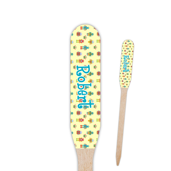 Custom Robot Paddle Wooden Food Picks - Single Sided (Personalized)