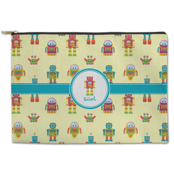 Custom Robot Zipper Pouch - Large - 12.5"x8.5" (Personalized)
