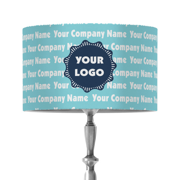 Logo & Company Name 12" Drum Lampshade - ON STAND (Fabric)